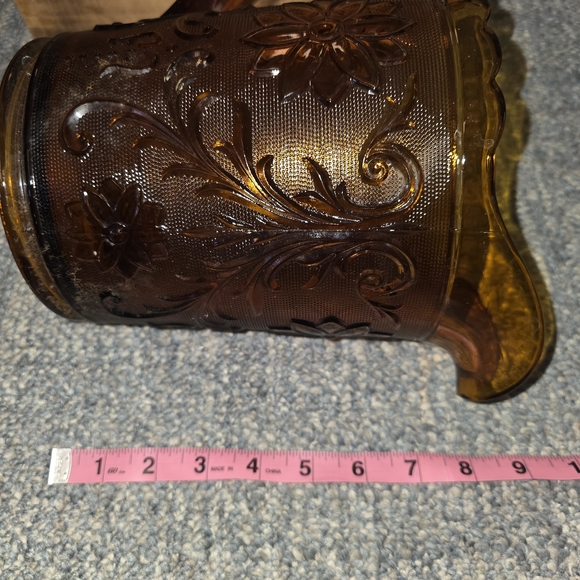 Amber Floral Glass Pitcher - Picture 4 of 5